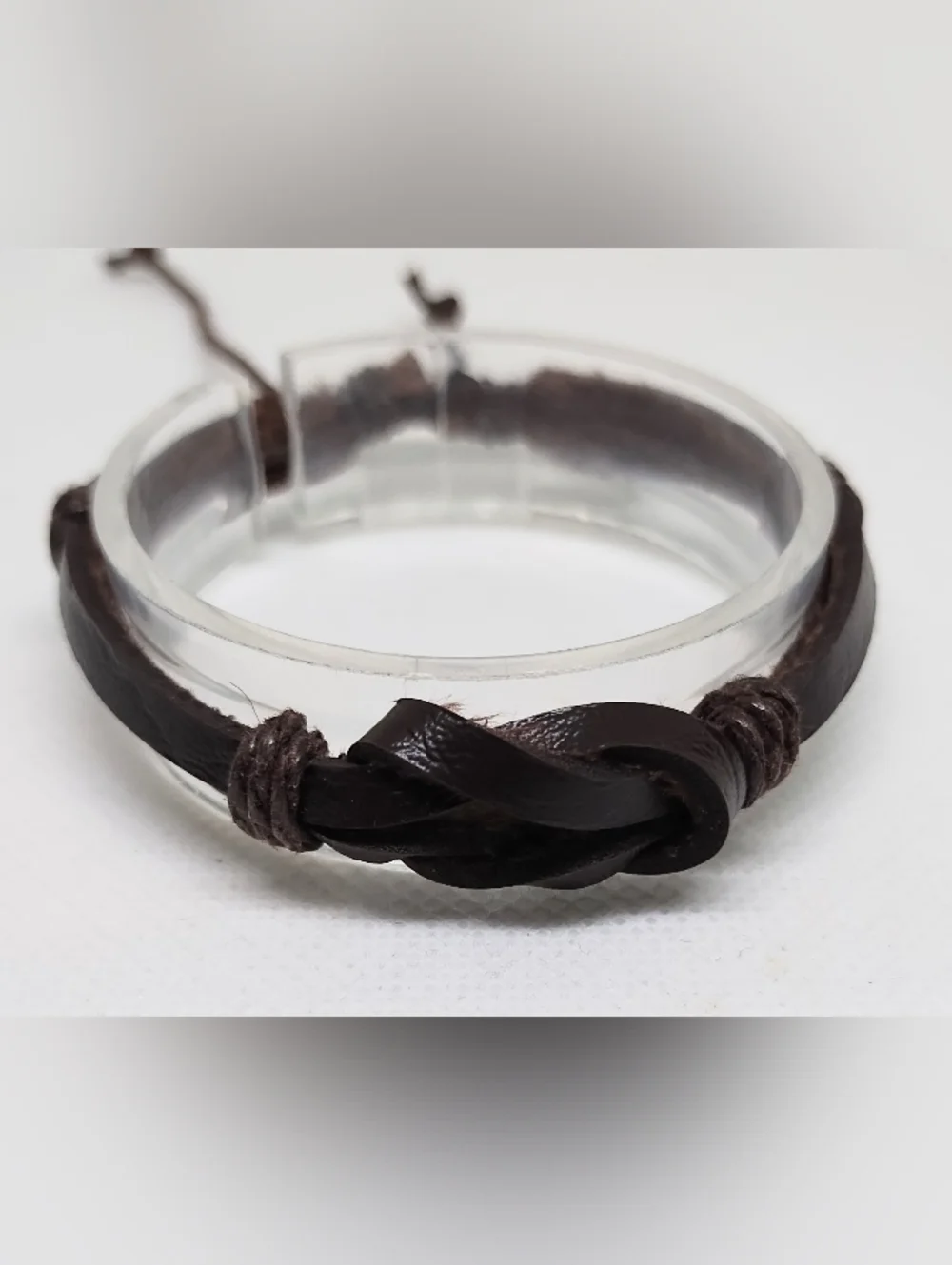 Braided Dark Brown Leather Knot Bracelet New‎ G8